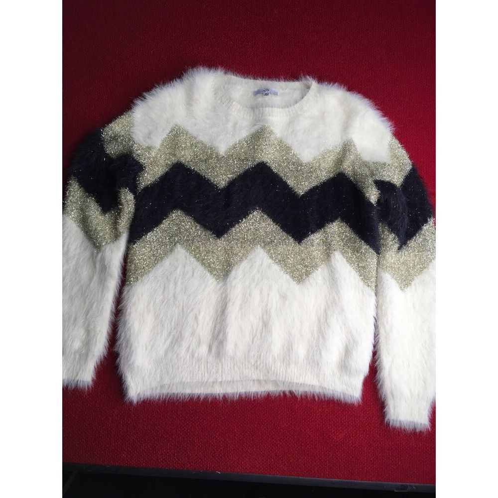 Fate Womens Chevron Fuzzy Knit Sweater‎ M